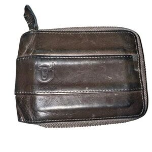 Bullcaptain Genuine Leather Wallet for Men Large Capacity ID Window Card Case